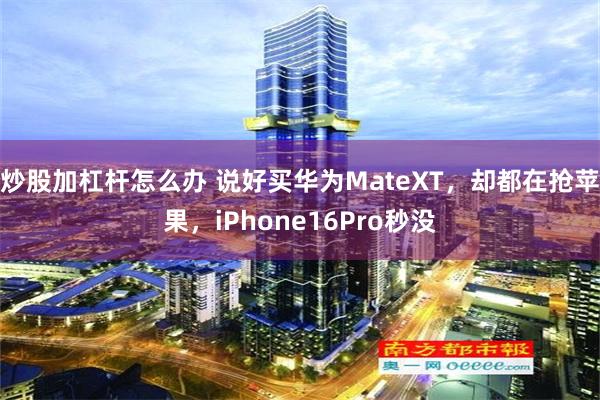 炒股加杠杆怎么办 说好买华为MateXT，却都在抢苹果，iPhone16Pro秒没