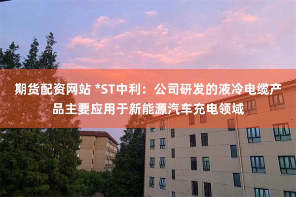 期货配资网站 *ST中利：公司研发的液冷电缆产品主要应用于新能源汽车充电领域