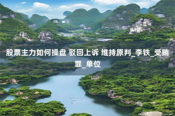股票主力如何操盘 驳回上诉 维持原判_李铁_受贿罪_单位