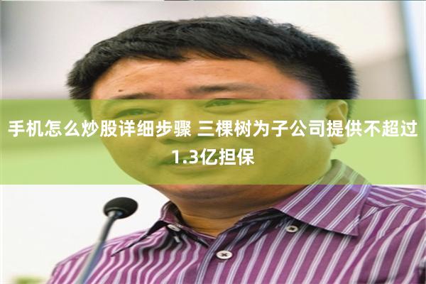 手机怎么炒股详细步骤 三棵树为子公司提供不超过1.3亿担保