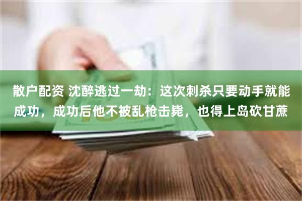 散户配资 沈醉逃过一劫：这次刺杀只要动手就能成功，成功后他不被乱枪击毙，也得上岛砍甘蔗